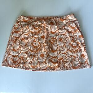 Tommy Bahama Golf Skort Orange / White Floral Pattern Sz XL